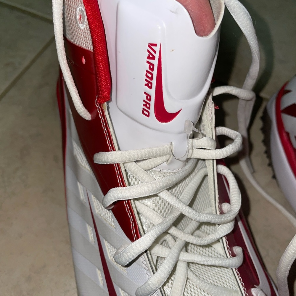 Nike Vapor Pro Turf Football Shoes Red & White Size 18 - Picture 5 of 5